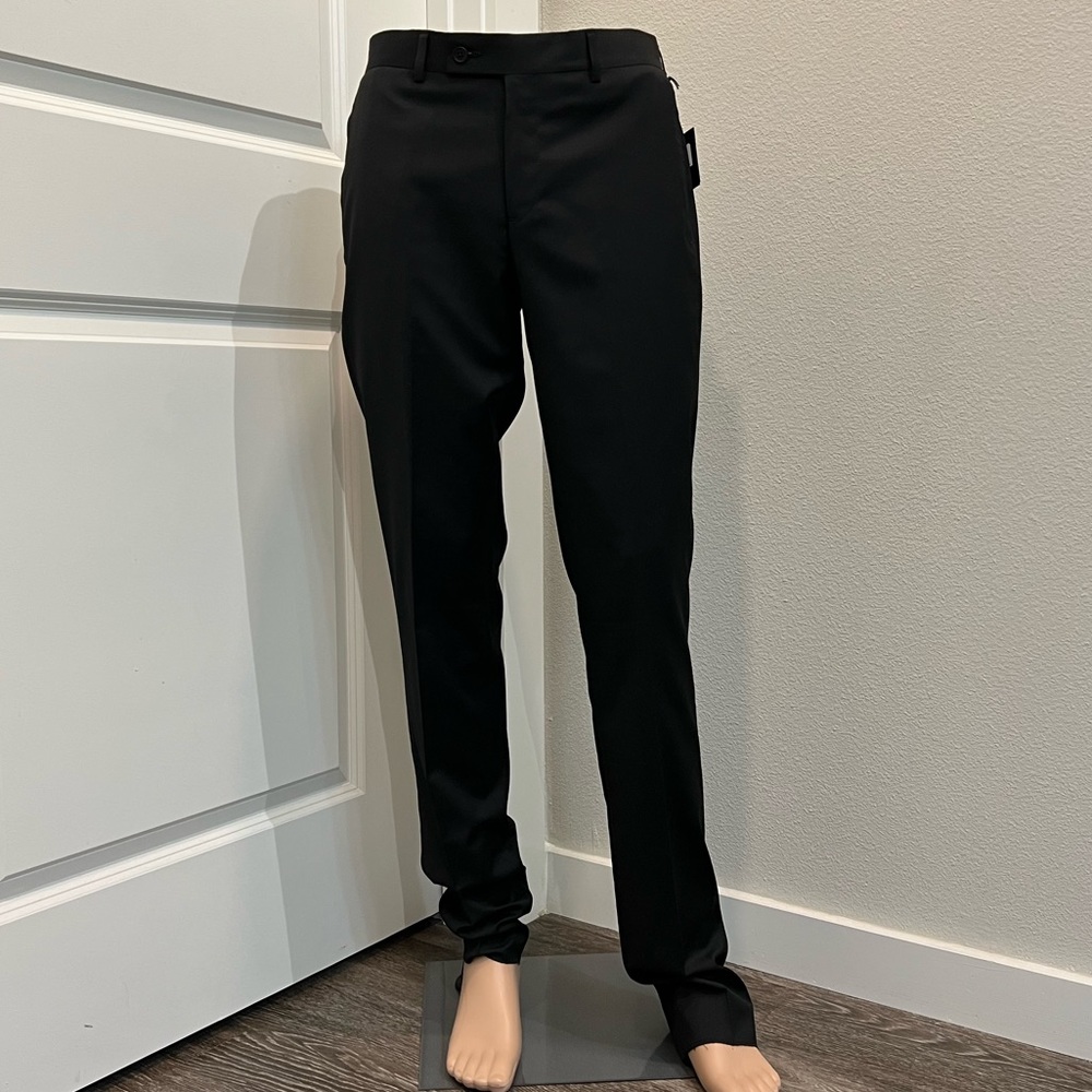 Nordstrom Men’s Shop Black Caviar Flat Front Dress Pant